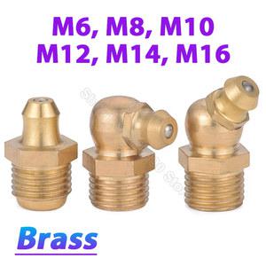 황동 그리스 니플 니뿔 수나사 직선 엘보우 타입 오일 저크 건에 1 10개 M6 M8 M10 M12 M14 M16