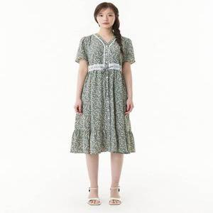 [플라스틱아일랜드]앞오픈 레이스배색 원피스 PR2WO065