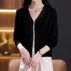 [셀러허브]여성 여름 트렌디7부 브이넥 가디건 간절기 볼레로 카디건 (S31555393)