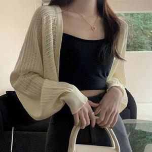 [셀러허브]여성 여름 감성펀칭 니트가디건 볼레로 가디건 숏가디건 (S31568841)