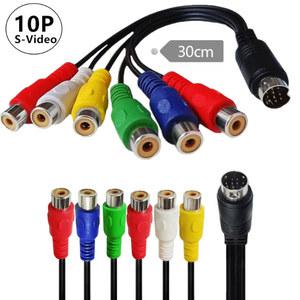 영상선 오디오 비디오 Din 케이블 S 10 핀 6rca 암 rgb 컴포지트 10p 어댑터 미니 와이어