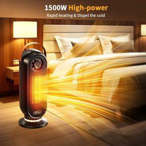 팬히터 난로 온풍기 가정용 저소음 전기 히터 PTC 세라믹 45 ° 진동 침실 사무실 바람 1500W