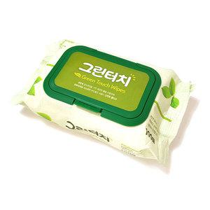 물티슈 그린터치 100매 캡형 30개 물휴지 휴지 티슈