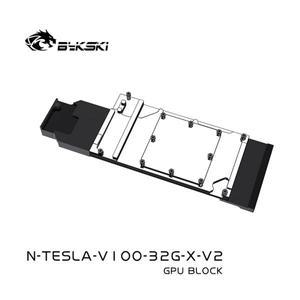 Bykski NVIDIA 테슬라 V100-32G FHHL 카드용 GPU 워터 블록, 구리 냉각 라디에이터 N-TESLA-V100-32G-X-V2