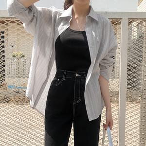 세이츠 루즈핏 스트라이프 셔츠 81367 빅사이즈 여성의류