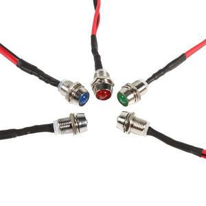 LED 패널 파일럿 라이트 대시 경고등 전구, 표시등 램프, 범용 자동차 밴 트럭용, 12V DC 8mm, 4 개