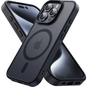 iPhone 16 Pro Max 15 Plus 14 13 Mini 12 11 Magsafe Mag Safe 마그네틱 커버 폰 액세서리 용 블랙 매트 케이스