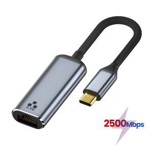 to LAN 카드 C타입 2 5G Thunderbolt3 RTL8156 이더넷 어댑터 C 노트북 네트워크 기가비트 1000/2500Mbps 5 USB PC용 RJ45
