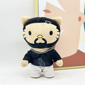 헬로 키티 드레이크 봉제 인형 블랙 캐주얼 정장 봉제 인형 그림 인형 장난감 귀여운 소년 소녀 크리스마스