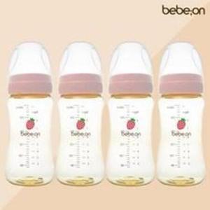 베베온 PPSU 젖병 200ml/300ml 4개 (더블하트 젖꼭지 호환), 핑크, 300ml, 4개