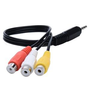 3.5mm4극(숫)-3RCA 스테레오케이블 빔프로젝터 12cm