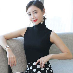 여성 반목티 터틀넥 민소매 폴라티 이너 여름 티셔츠