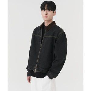[매장정품] FIND 코듀로이 카라 투웨이 크롭 워크 데님 자켓[흑청]