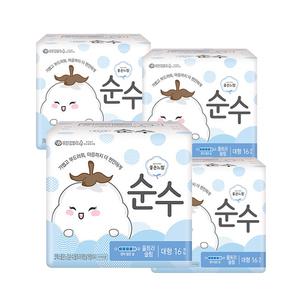 좋은느낌 생리대 순수 울트라슬림 대형 16개입x4팩