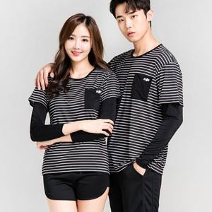 이라인 루즈핏 단가라 커플 여성 남성 래쉬가드 상의 단품