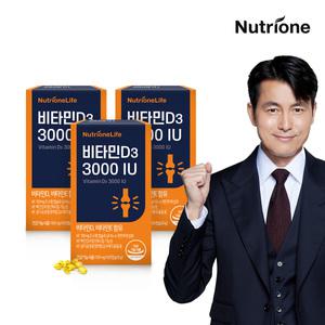 뉴트리원 정우성 비타민D3 3000 IU 3박스(6개월분) 비타민 DSM 뼈