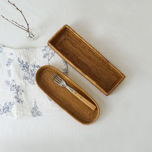 라탄소재 커트러리 다용도 수납함 테이블웨어 2type
