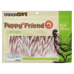 퍼피프랜드 강아지 사사미 치킨간식 치킨 샌드위치 300g