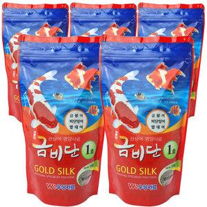 금비단 골드실크 소형입자 1호 금붕어&잉어 관상어 영양사료 120g*5개