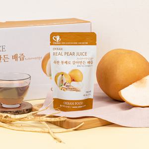 옥반식품 통째로 갈아만든 배즙 배도라지즙 100ml x 30포 x 3박스(총 90포)