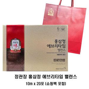 정관장 홍삼정 에브리타임 밸런스 10ml x 20포 쇼핑백포함 무료/25년12월10일 소비기한