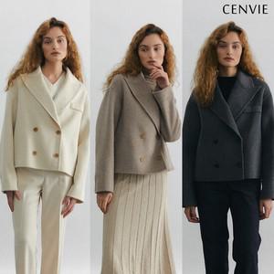 줄리 알파카 실크 울 숏 코트 자켓 3color