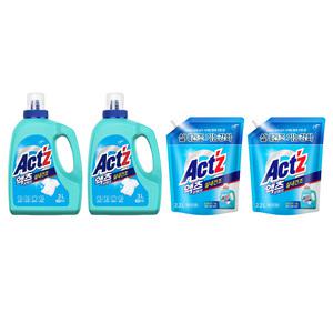 액츠 퍼펙트 실내건조 액체세제 드럼 용기, 3L, 2개 + 리필 일드겸용, 2.2L, 2개