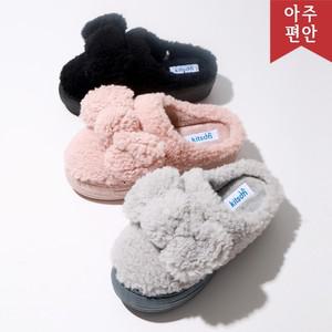 6cm 귀여운 리본 털 슬리퍼 어그 퍼 겨울 실내화 모카 고무창 112293