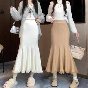[오노마] ONM G126470_밑단수술 머메이드 니트스커트