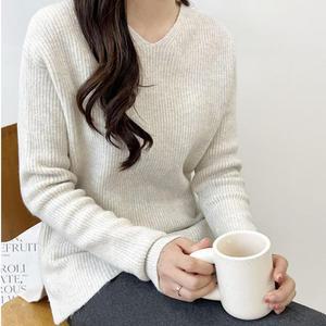 [OFLP99N3]간절기 가을 여성 캐주얼 울니트 아이보리