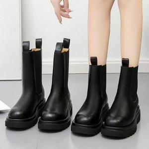 ONM 롱미들첼시부츠 레이스업 앵클 털부츠