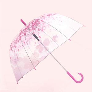 투명 비닐 꽃 우산 벚꽃 돔형 가벼운 경랑 자동  장우산