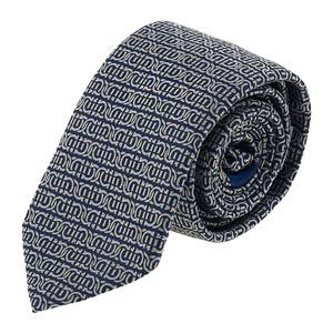[롯데백화점]페라가모 남성 간치니 실크 자카드 타이 35 0942 F NAVY/AVORI 0768408