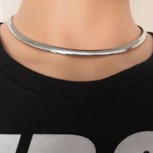 스틸 스네이크 체인 목걸이 남자 여자 공용 심플 데일리 네크리스 패션