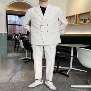 EAMT 남자 정장세트 정장 사계절 화이트 캐주얼 투피스 EUNG4
