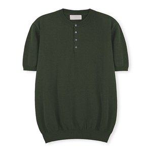 [리빌모아]남자 여름 포멀 헨리넥 라운드 린넨 반팔 니트 SG KNH Q018 카키_P361922436