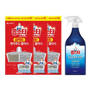 홈스타 맥스 퍼펙트 렌지후드 클리너 파우치형, 3개+홈스타 쿨링민트 욕실용 세정제 500ml, 1개