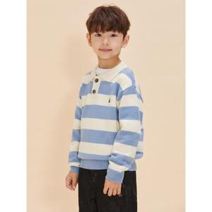 [BEANPOLE KIDS] [30%OFF]스트라이프 폴로형 풀오버 니트  스카이 블루 (BI4851U03Q)