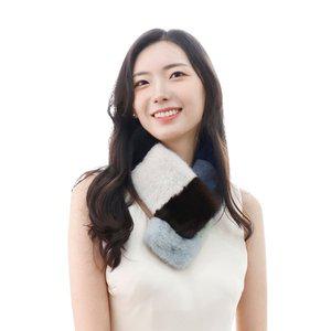 [우진모피](WJ) 코펜하겐퍼 휘메일 컬러믹스 밍크머플러 국내생산 본사직영