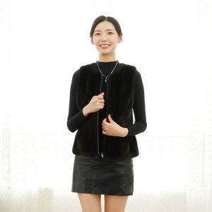 [우진모피](WJ) 코펜하겐퍼 휘메일풀스킨 지퍼 밍크베스트 국내생산 본사직영