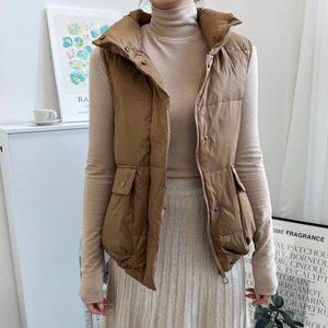 [스타일나]여자 봄 가을 겨울 따뜻한 덕다운 차이나 포켓 숏 패딩조끼 오리털 베스트