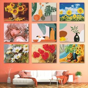 DIY 명화 유화그리기세트 그림 캔버스 색칠하기 20X20 물감세트 해바라기 액자