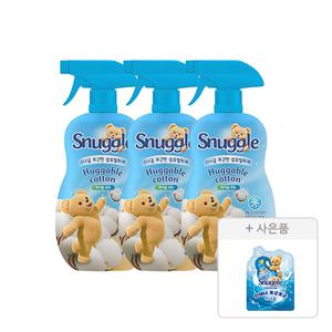 스너글 섬유탈취제 허거블코튼 470ml, 3개 + 증정 (섬유유연제 블루스파클 플러스 100ml, 1개 )