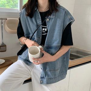 DMS 여성 사계절 루즈핏 청조끼 WS-DN26