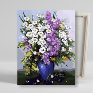 아이러브페인팅 DIY캔버스형 그림그리기 40x50cm 번영의 데이지화병