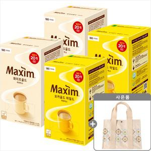 무료배송;맥심화이트/모카골드180Tx2개+에코백