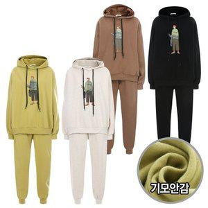 [샵앤SHOP][샵앤] 국내산 여성 양기모 썸 패치 자수 트레이닝 상하 세트N WG-WSET-20197