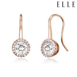 [엘르주얼리] 14K 서클 큐빅 드롭 귀걸이 (gold plated) ELGPEE504