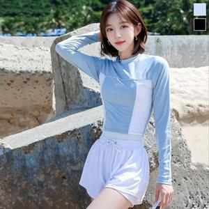 [JHQRJFXH_4B]군살커버밴딩수영복세트 캡내장 속바지2in1