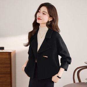 마요 여성모피코트 모피코트 가을 오버사이즈 숏 더블 모직 코트 3007 UNO3